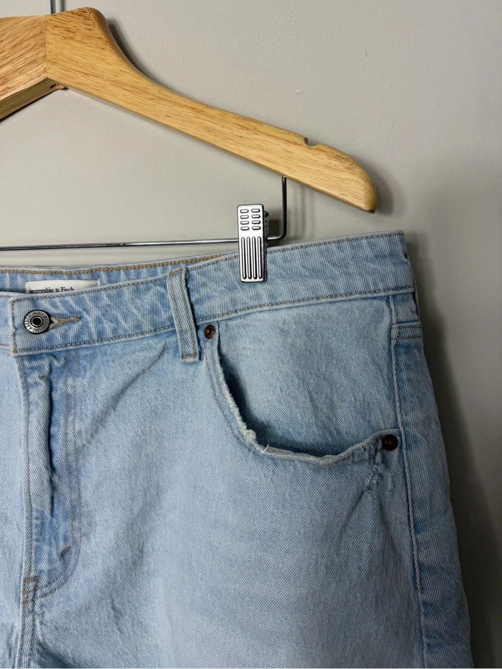 Abercrombie & Fitch AF Curve Love High Rise Dad Short  Denim Jean Shorts 652